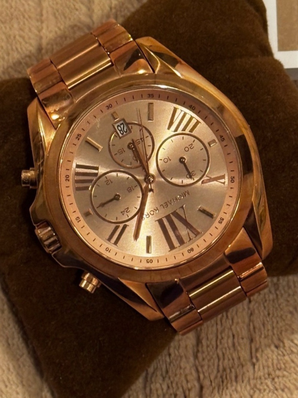 Michael Kors Rose Gold Stainless Steel Chronograph Bracelet Watch